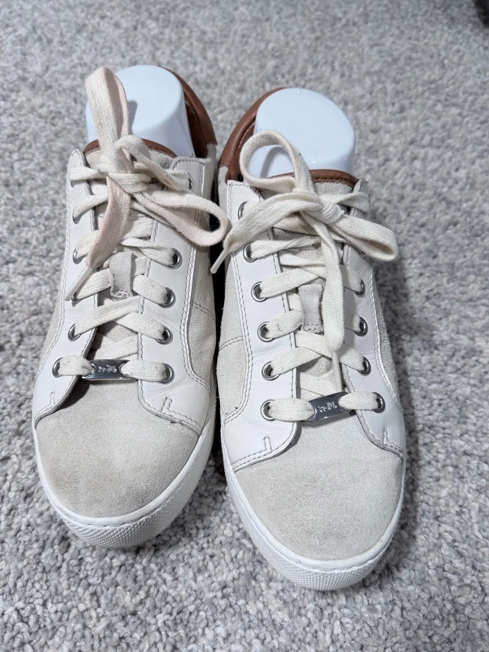 Coach Paddy Chalk Multi Suede Leather Sneakers Women’s 9.5